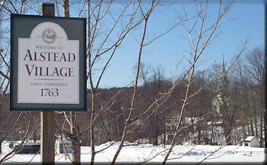 Alstead Village town sign, new hampshire