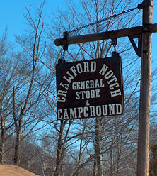 Crawford Notch White Mountain National Forest sign