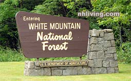 Entering White Mountain National Forest sign