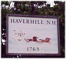 Town sign Haverhill New Hampshire White Mountains region