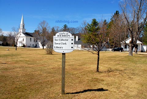 town sign Hebron New Hampshire Lakes region