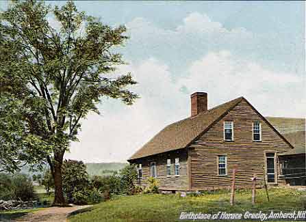 Horace Greeley birthplace, Amherst New Hampshire Merrimack Valley region