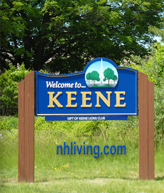 Town sign, Keene New Hampshire Monadnock region