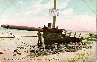 Mary A Brown Shipwreck Hampton Beach, Hampton New Hampshire Seacoast region