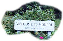 town sign, Monroe New Hampshire White Mountains region