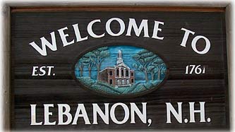 Town Sign, Lebanon New Hampshire Dartmouth Lake Sunapee region